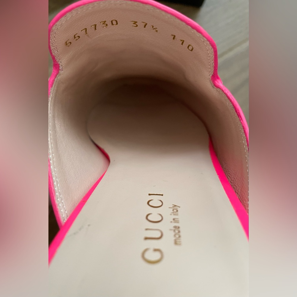 Gucci Hot Pink 37 1/2 Princetown Mules - Picture 12 of 16